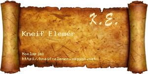 Kneif Elemér névjegykártya