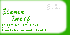 elemer kneif business card